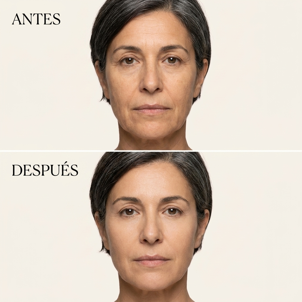 Antes y después: contorno facial más firme