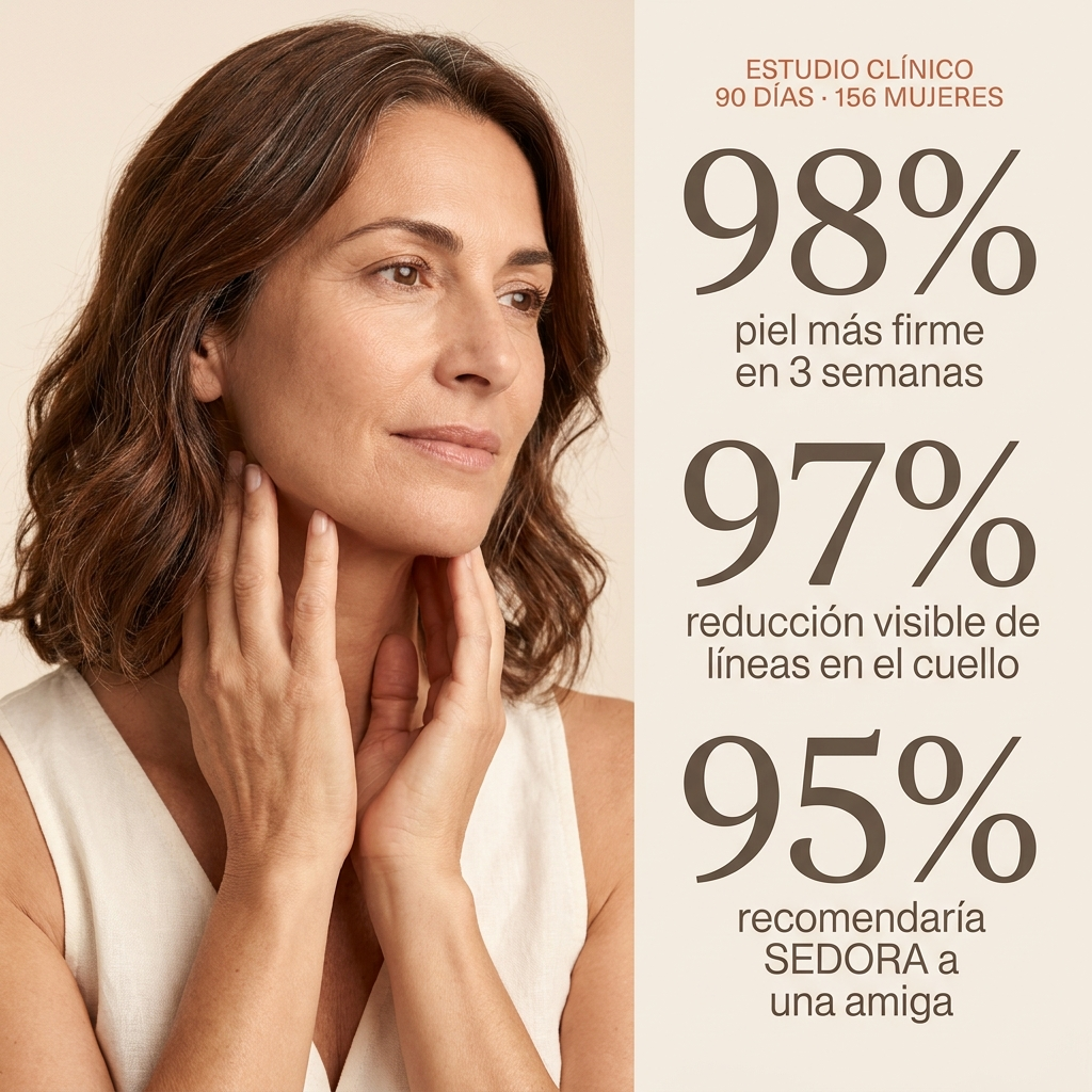 Estudio clínico independiente: 156 mujeres españolas, 98% piel más firme