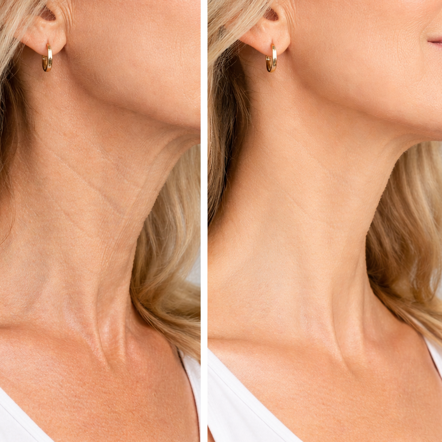 Antes y despues cuello